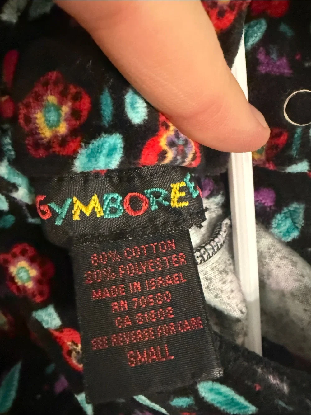 VTG 90s Gymboree Rainbow Tag Floral Velour Tunic Dress S (2T)